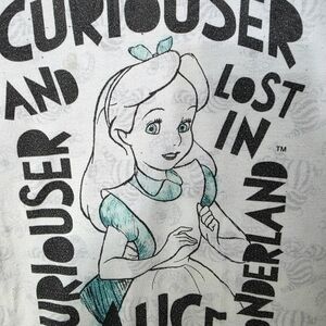 Hot Topic Alice in Wonderland Long Sleeve Tee - Black and Blue